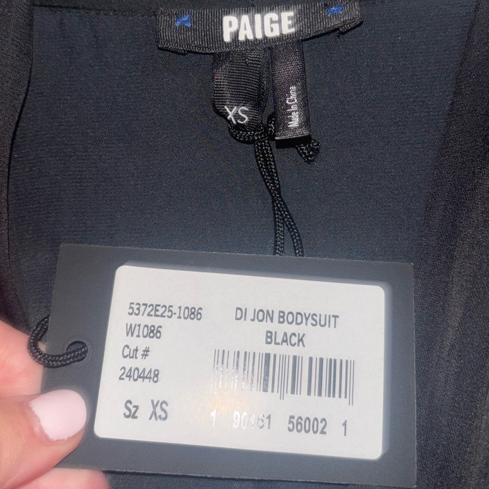 PAIGE NWT Dijon Black Bodysuit - Picture 2 of 6